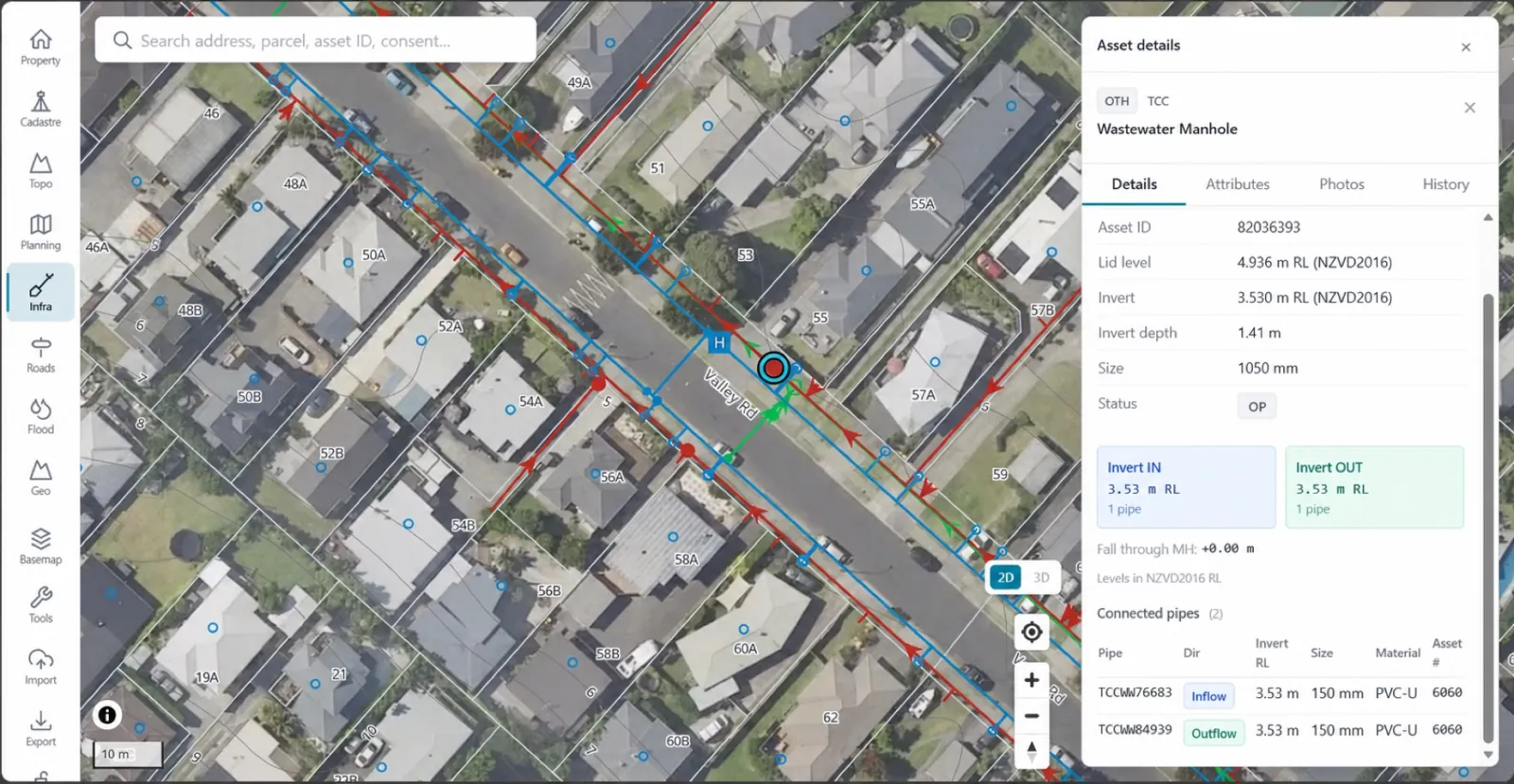 Landware asset map with council infrastructure and asset details
